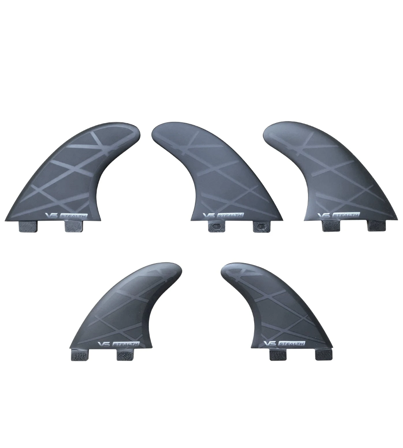 VESSEL 5" Twin Tab 5 Fin Set - Stealth 5 VESSEL 5" Twin Tab 5 Fin Set - Stealth - Image 3