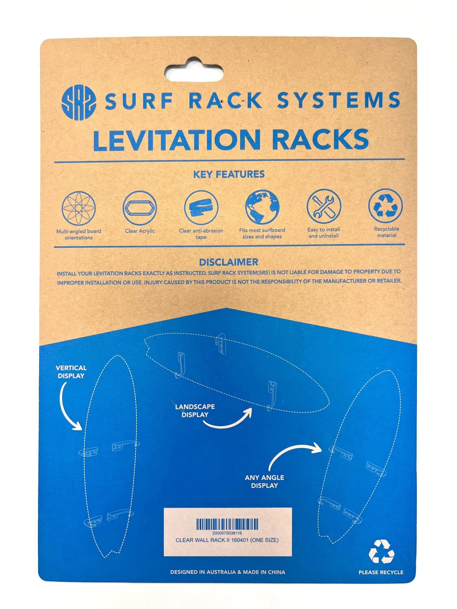 Clear Levitation Surfboard Wall Rack 4 Clear Levitation Surfboard Wall Rack - Image 2