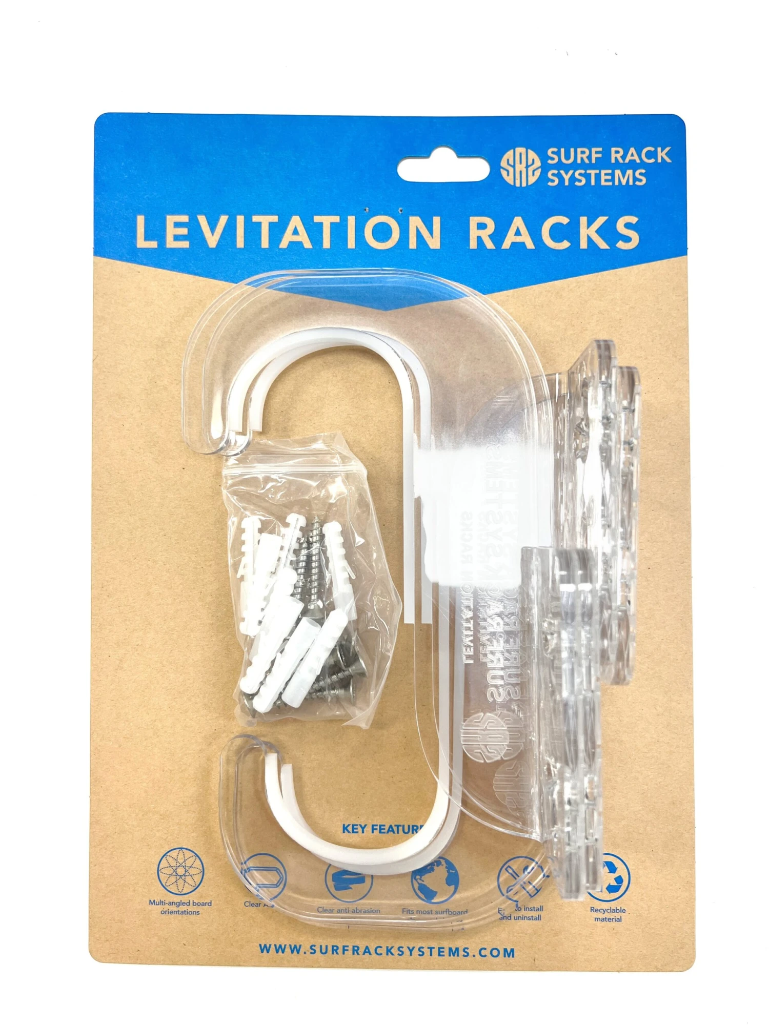 Clear Levitation Surfboard Wall Rack 3 Clear Levitation Surfboard Wall Rack