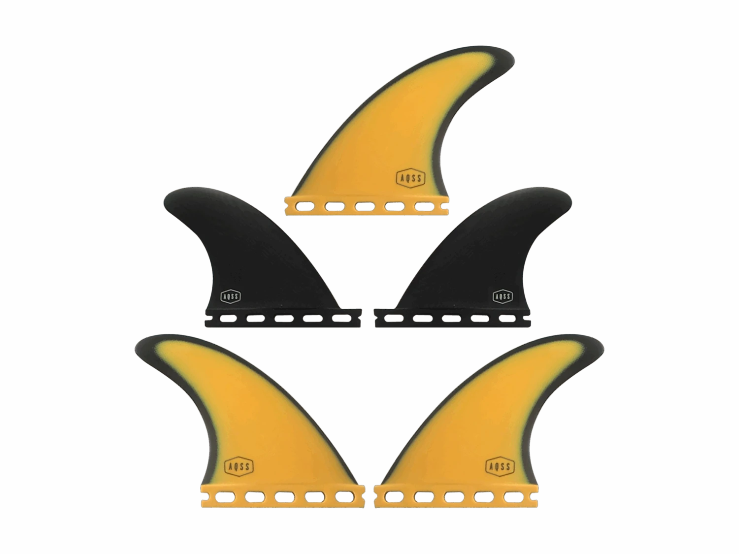 AQSS Single Tab 5 Fin Set - Sunset 3 AQSS Single Tab 5 Fin Set - Sunset