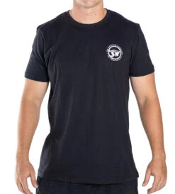 RAINBOW SURFBOARD WAREHOUSE T-SHIRT - BLACK
