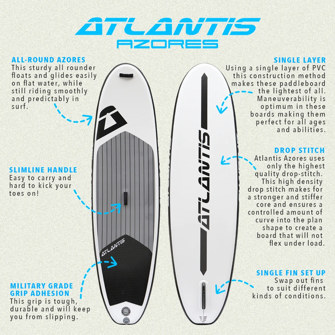 Atlantis Azores Inflatable SUP - 10'2 Blue 5 Atlantis Azores Inflatable SUP - 10'2 Blue - Image 3